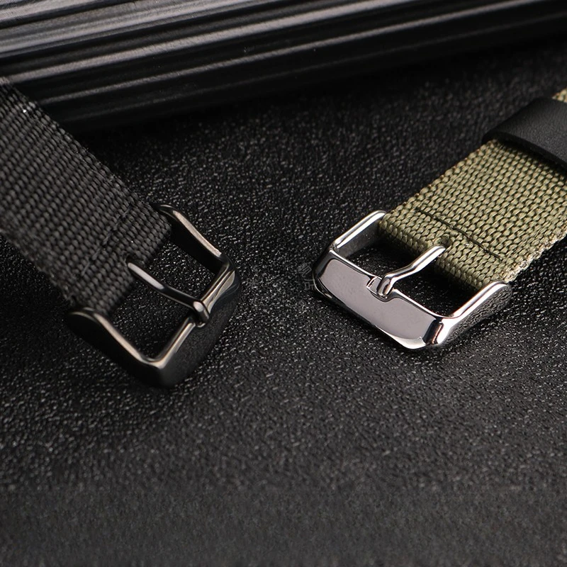 For Casio W-218H AE-1200/1100 SGW-300/400 W-S210 Convex Interface Durable Woven Nylon 18mm Replace Fold Buckle Watch Strap