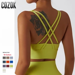 COZOK Cloud Lightweight Soft Padded Gym Sports Bras Workout Top Yoga Tops Women Naked Feel Athletic Brassiere Fitness Bra Tops