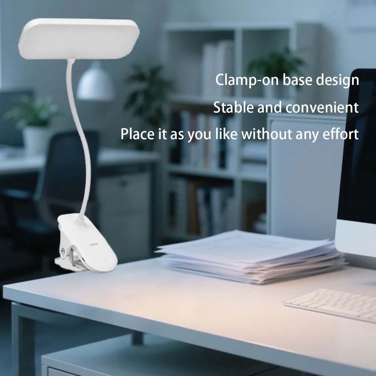 Lampada da scrivania ricaricabile tramite USB, lampada per illuminazione da ufficio e studio, luce notturna, tre modalità di illuminazione, controllo touch
