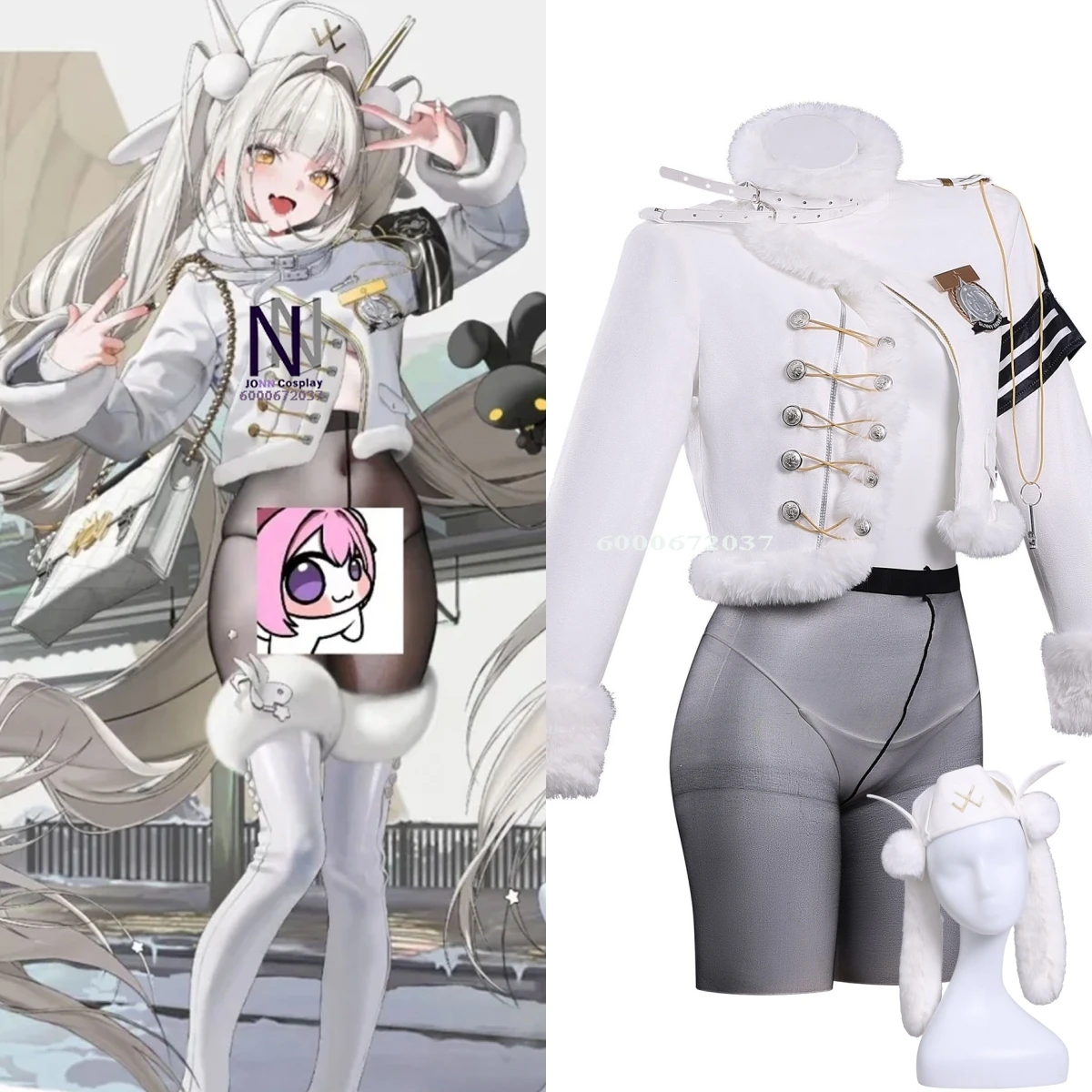 

Hot Game Goddess of Victory: NIKKE Cosplay Costume Anime Blanc Role Playing White Uniform Outfit Hat for Women Adult Comic Con