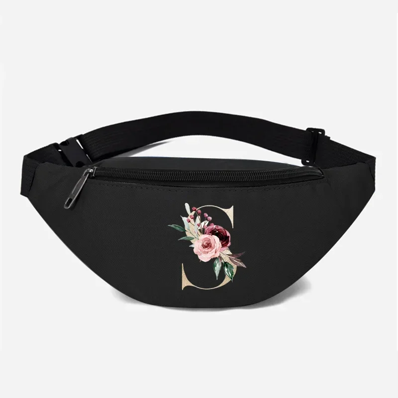 Gold Letter Print Chest Bag for Women Travel Female Half Moon Belt Bag Ladies Daily Street Fanny Packs Crossbody Bags for Women