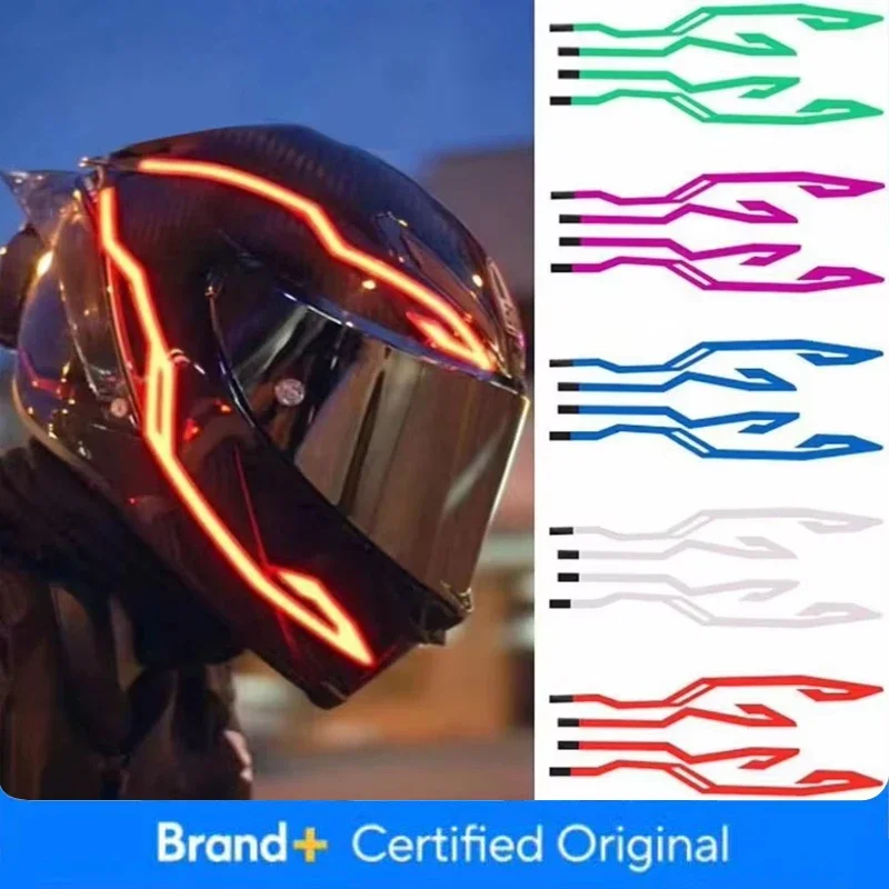 

Motorcycle Helmet Cold Light Mod Kit Flashing Stripe Luminous Sticker LED Night Riding Lights Motorcycle Helmet Decoration