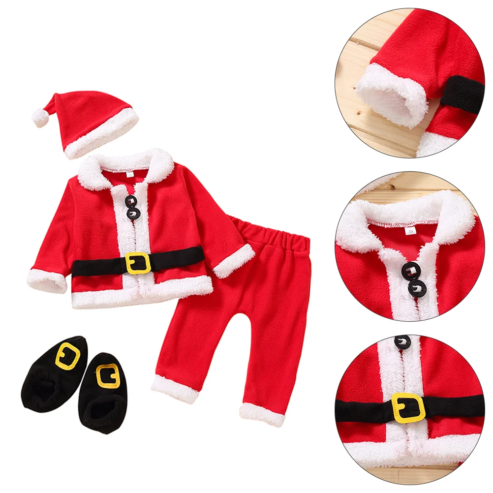 Christmas Four Piece Set Santa Claus Clothes Suit Xmas Supplies Kids Festival Gift