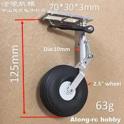 115 125 130mm Double Spring Kneeling Landing Gear PU Wheel Front or Tail Turn with 12g Servo for 3-8kg Aircraft Plane DIY Models