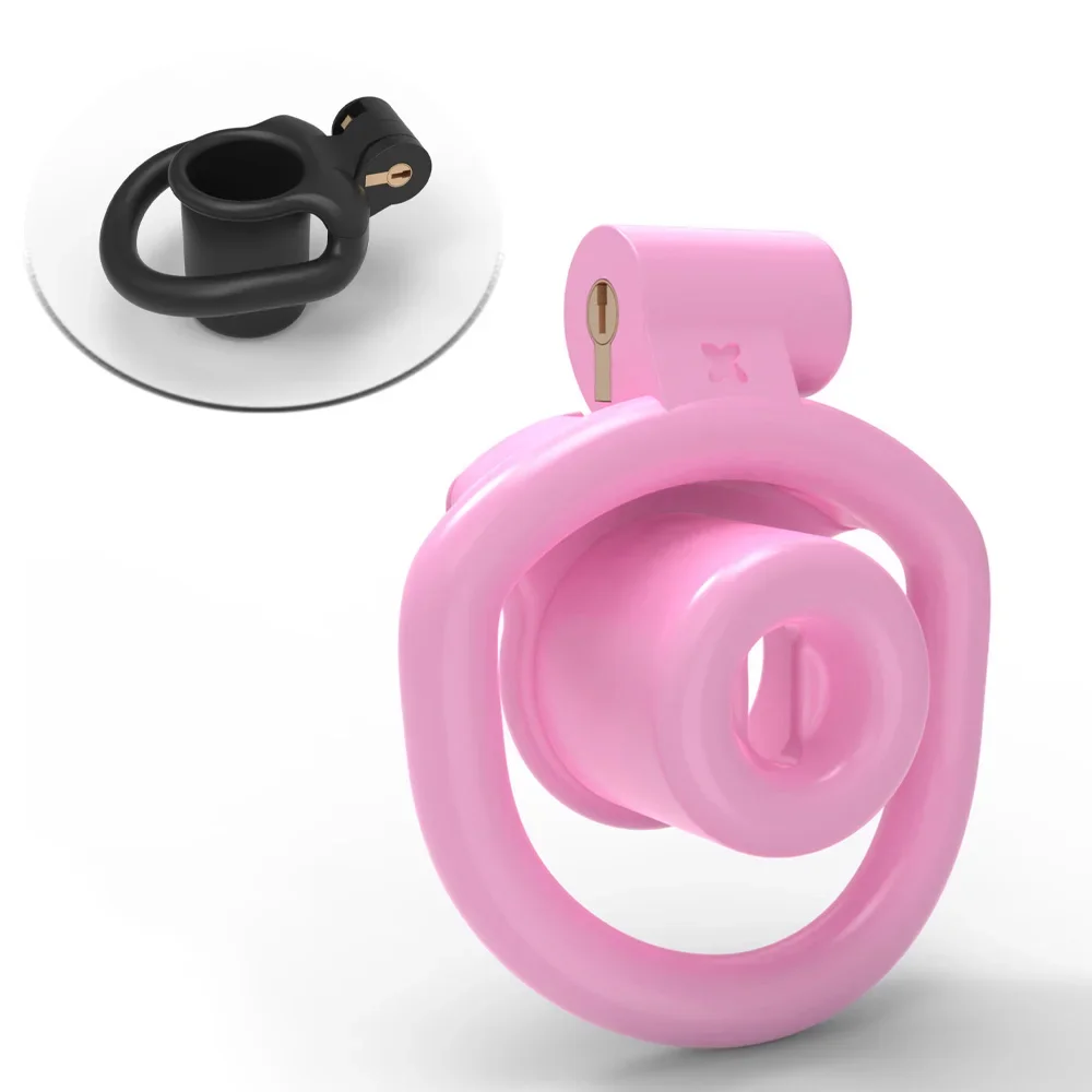 Sissy Inverted Chastity Cage 정조대Negative Cock Cage Chastity Belt Resin Cylinder with 4 Size Penis Rings Adults Sex Toys For Gay