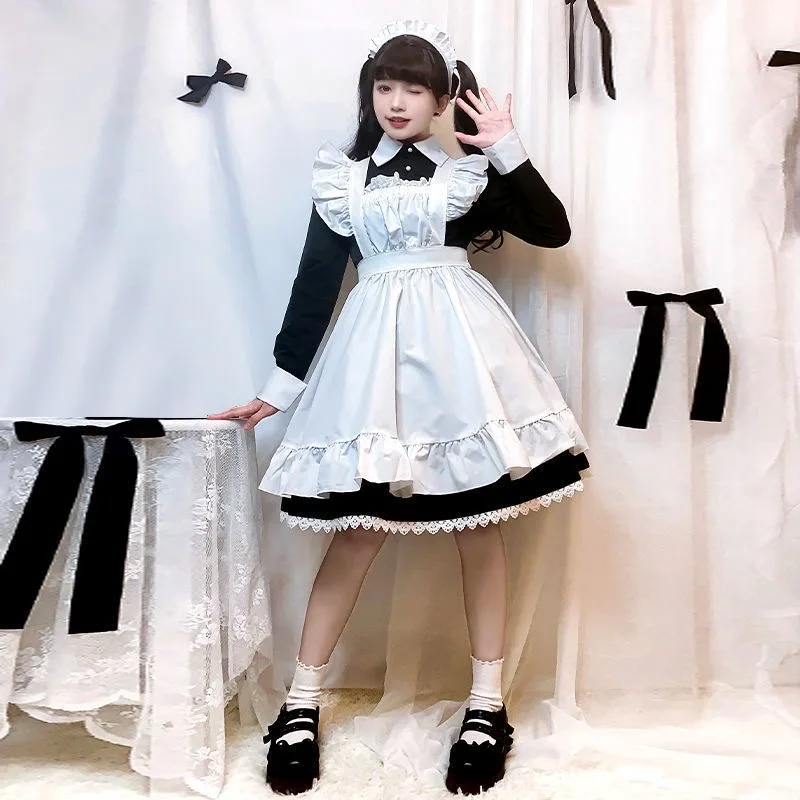 

Maid outfit cute Lolita cosplay full set of maid uniform long dresses for men and women 2026