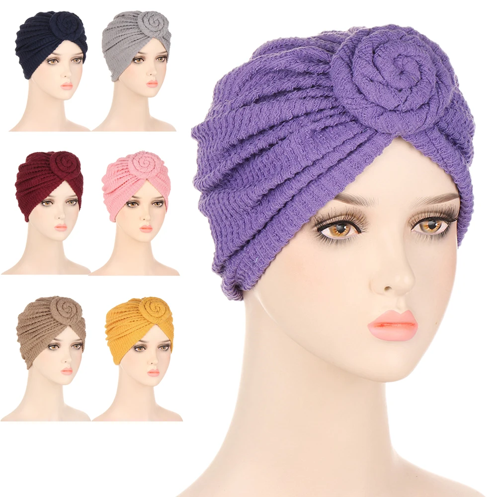 

Twist Knot Fashion Women Muslim Hijab Turbans Inner Hat Bonnet Chemo Cap Cancer Hair Loss Femme Beanie Headcover Wraps Skullies