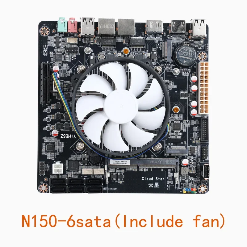 N150 NAS Motherboard 6 SATA 3.0 2x I226-V 2.5G DDR4 ITX NAS Board 2x M.2 NVMe for DIY Home NAS All-in-One Machine