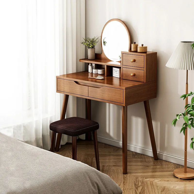 옷장 작은 아파트 침실 심플 모던 수납 일체형 화장대 심플 통나무풍 침대 옆 화장대