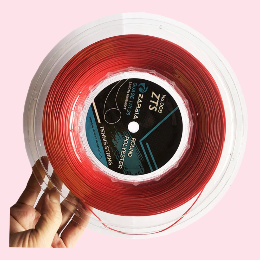 

1 большая катушка 200 мм, прочные полиэфирные струны для тренировок, хороший контроль, мягкое ощущение, прочные гладкие круглые теннисные струны 1,3-1,25 мм