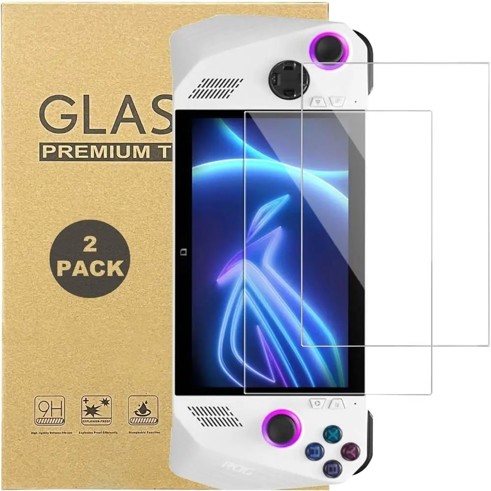 2PCS Tempered Glass Handheld Console Protective Film for ROG Ally X Screen Protector Curved Edge Anti Scratch Game Accessories