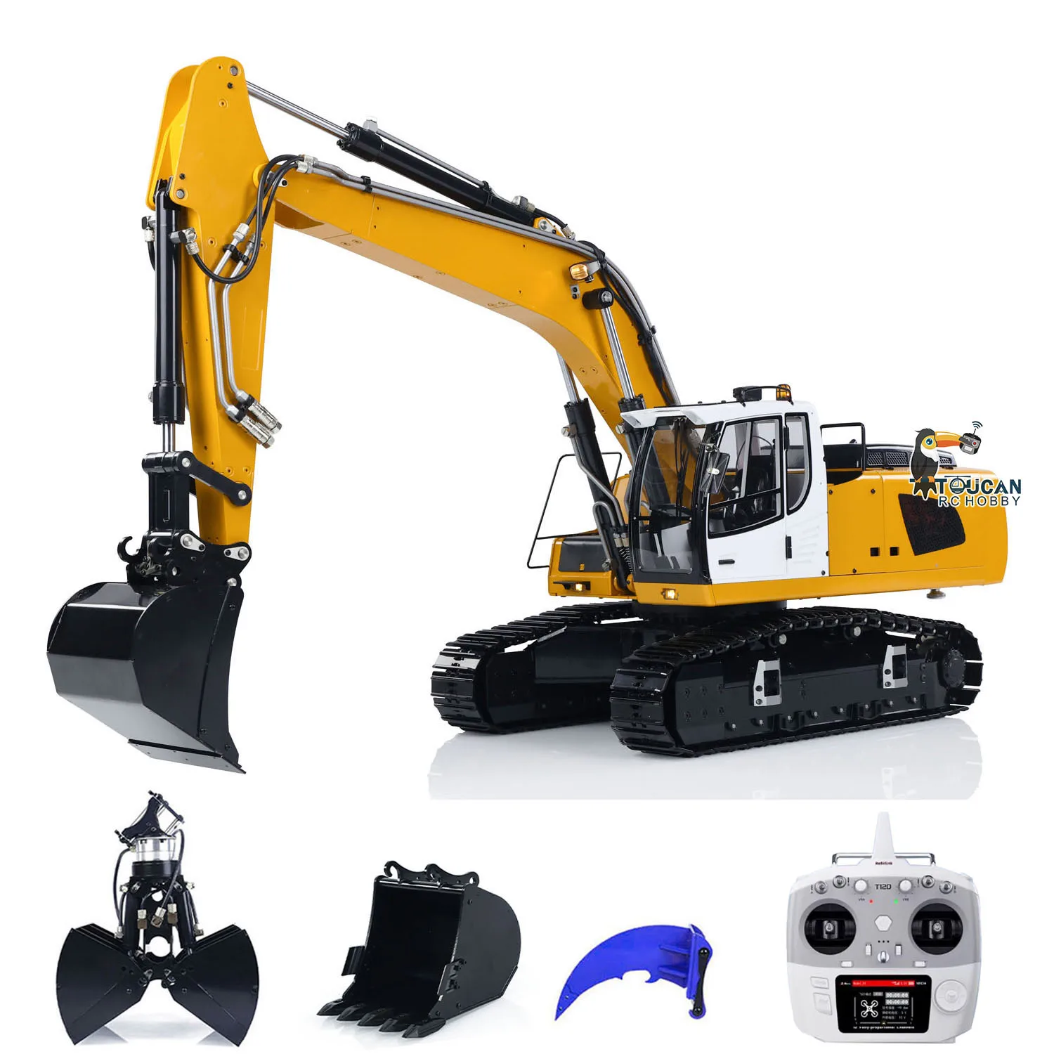 

1/14 MT 946 Tracked Hydraulic 9CH RC Excavator Assembled Painted Truck Model With Metal Clamshell Bucket Ripper TH19599-SMT2