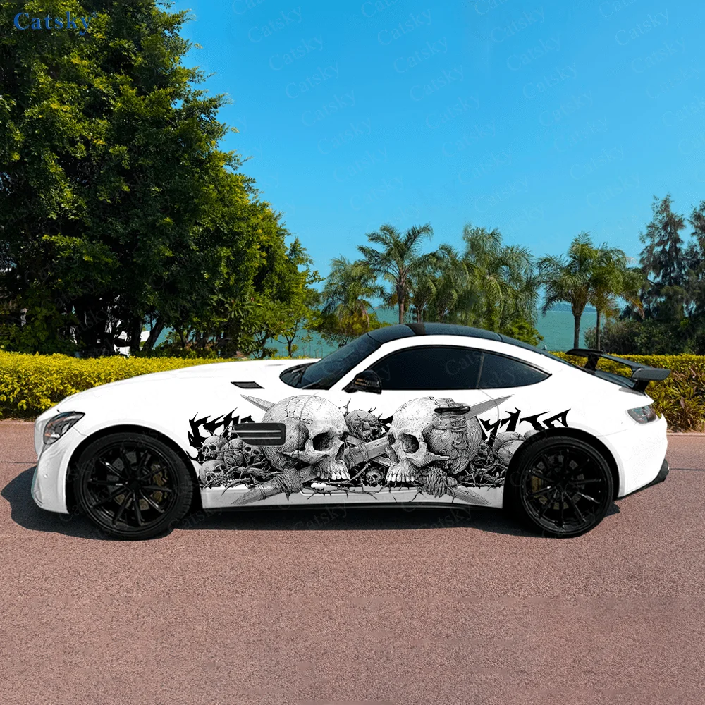 

Thorn Skull Sword Cool Car Vinyl Wraps Decal Self-adhesive PVC Sticker Suitable for Trucks SUV Decoration Auto Accessories Gift