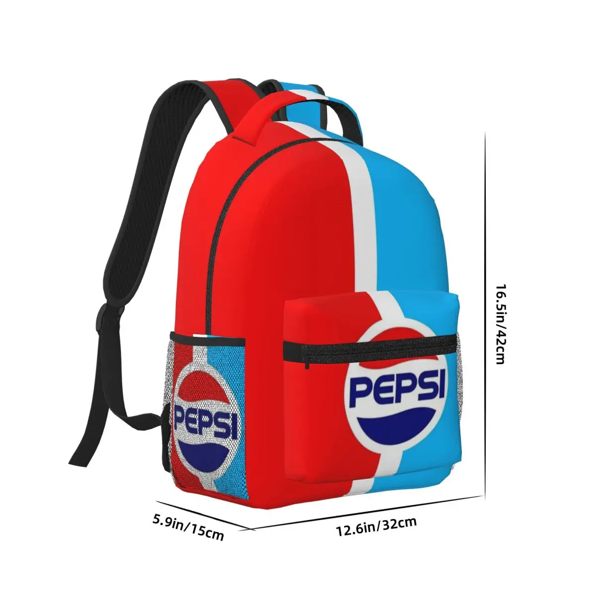 P-pepsi-mochila impermeable de gran capacidad para niñas y niños, mochila ligera para estudiantes, 17 pulgadas