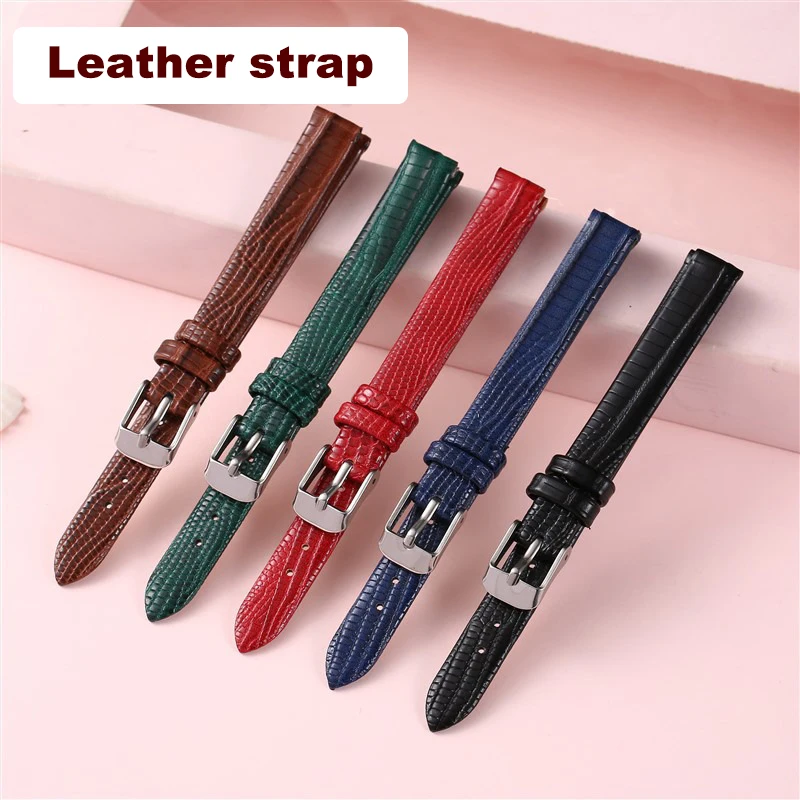 8mm 10mm 12mm 14mm 16mm Watch Strap for Quartz Watch Band Women Bracelet Ultra-thin Soft Wristabnd Aligator Pattern Watchbands