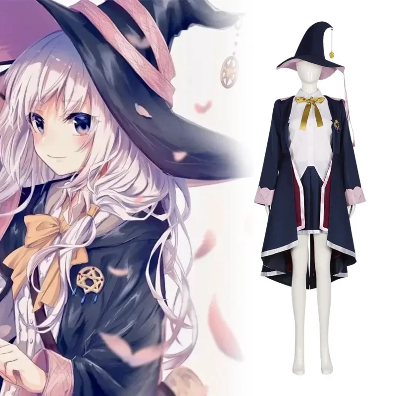 Anime The Journey of Elaina The Wandering Witch Cosplay Women Party Dress Halloween Costume Hat Outfit Majo No Tabitabi Lovely