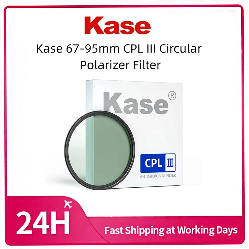 Kase 95mm CPL III Circular Polarizing Filter Enhances Color Saturation Reduces Reflections