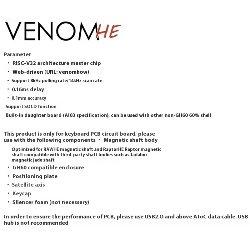 Geonworks Venom 60 HE لوحة المفاتيح PCB 6.25U/7U الفضاء مخصصة PCB ل GH60 Tofu60 Holy60 PC مكتب الألعاب لوحة المفاتيح الملحقات