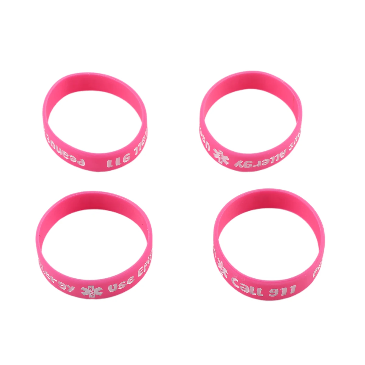 

4 Pcs Medical Silicone Bracelet Child Kids Bracelets Alert Safety Wristbands for