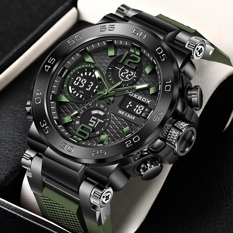 

FOXBOX New Military Watch For Men Top Brand Luxury Digital Watch Men Fashion Waterproof Men's Quartz Wristwatches Montre Homme