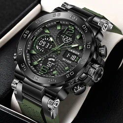 FOXBOX Yeni Askeri İzle Erkekler Için Üst Marka Lüks dijital saat Erkekler Moda Su Geçirmez erkek Kuvars Saatı Montre Homme