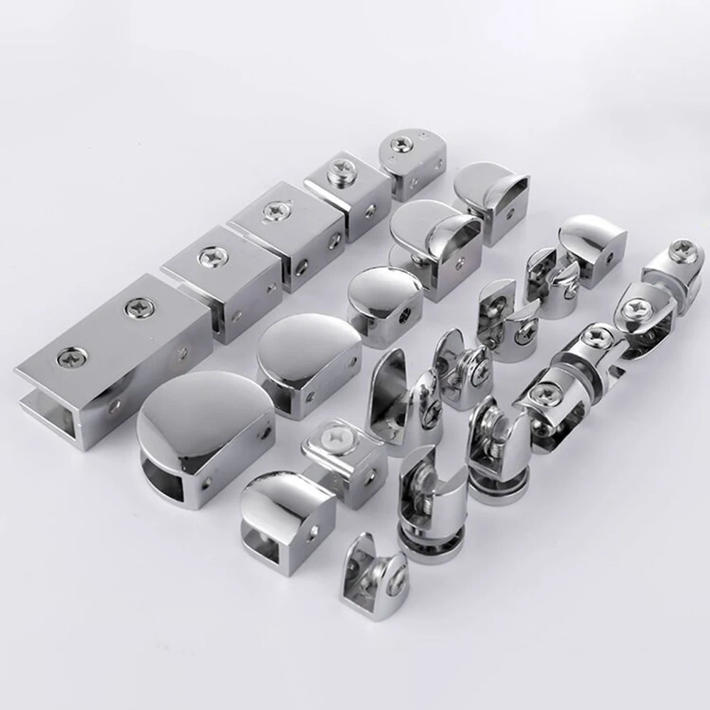 4 Pcs Glass Clip 6-8mm 8-10mm 10-12mm Glass Clips Shelf Bracket Shelf Half Round Square Bracket Card Glass Clamps Fixtures