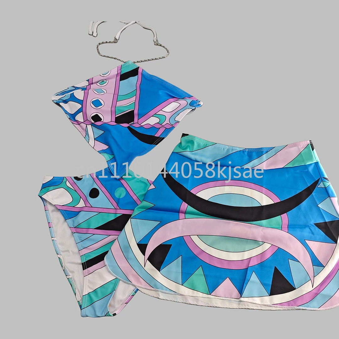

Classic Design Women's Skirts Swimsuits with Letter Signature Logo Designer Brand Lady Beachwear Scarf Bikini Sets Swimwear