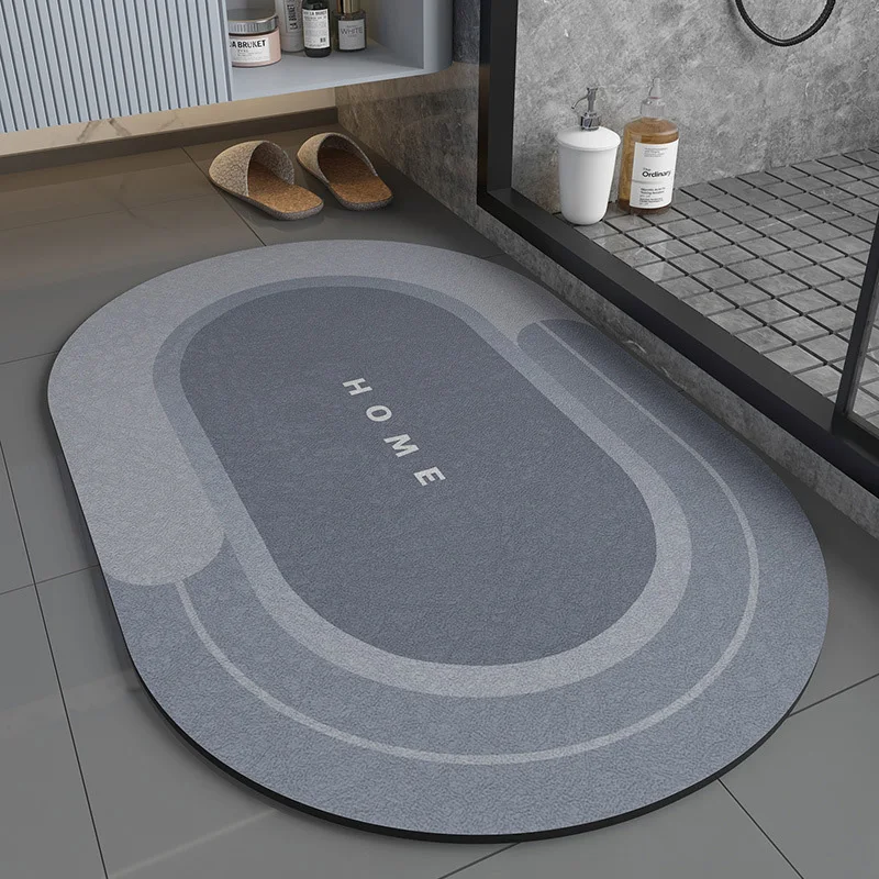 

Soft Diatom Mud Absorbent Pad Bathroom Entry Door Floor Mat Tub Side Kitchen Non-slip Oil-proof Damping Oval Popular Smooth Rug