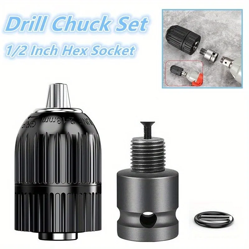 

Набор из 2 шт. быстрозажимных патронов для дрели с шестигранным креплением, самозажимные, для электрических гайковертов, 2,0-13 мм