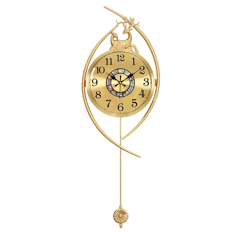 Quiet New Design Wall Clock Vintage Fancy Gold Elegant Nordic Pendulum Wall Clock Digital Creative Luxury Reloj Pared Home Decor