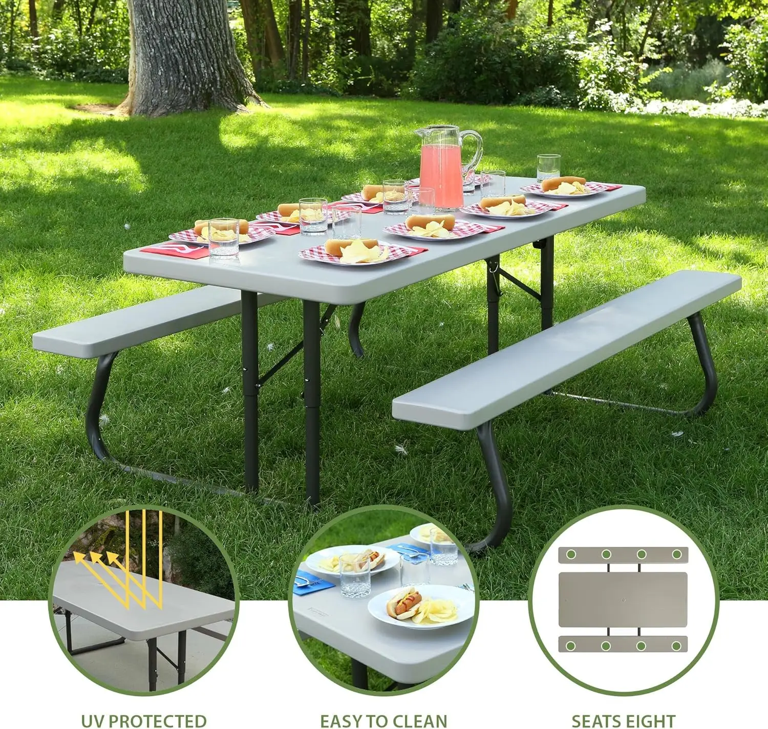 Folding Picnic Table, 6-Foot