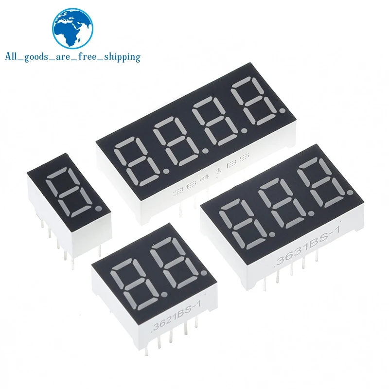 TZT 1/10PCS 0.36 inch LED display 7 Segment 1 Bit/2 Bit/3 Bit/4 Bit Digit Tube Red Common Cathode / Anode Digital 0.36 inch led 