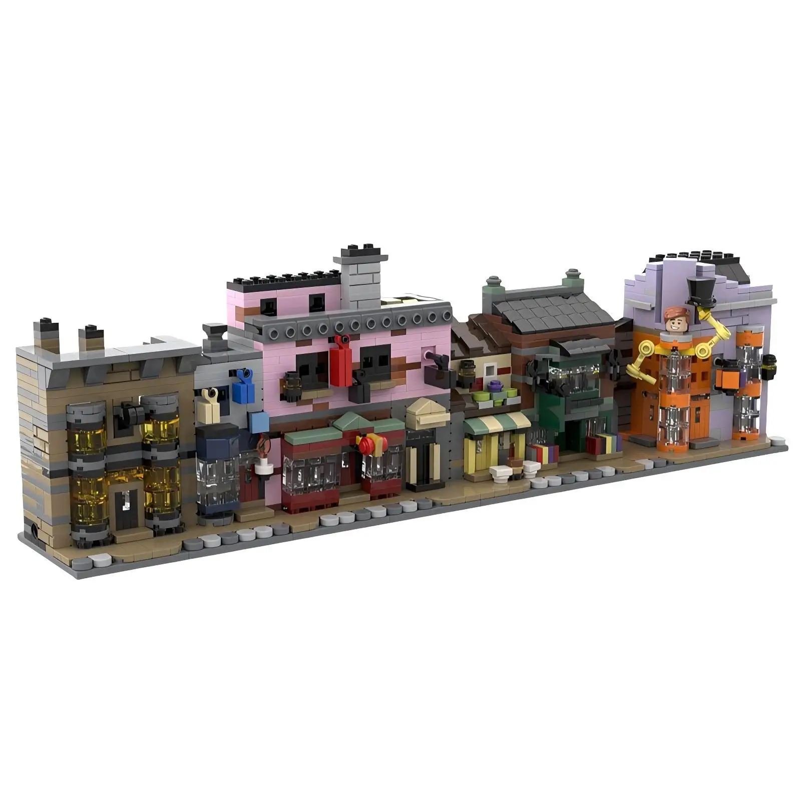 Moc série de filmes quentes modelo de arquitetura mágica diagoned street view beco blocos de construção conjunto diy montagem das crianças brinquedos presente