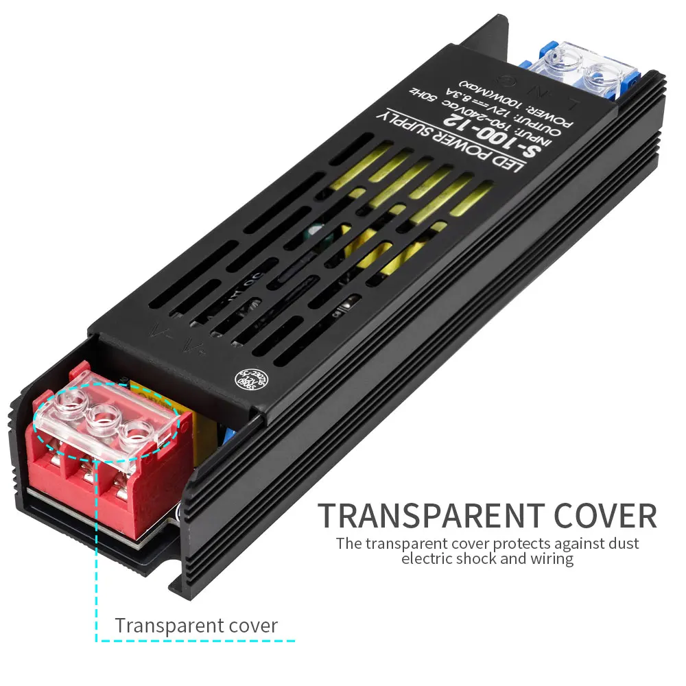 LED Power Supply Lighting Transformers AC190-240V 60W 100W 200W 300W 400W 500W Adapter Driver For LED Strip Lights DC12V/24V