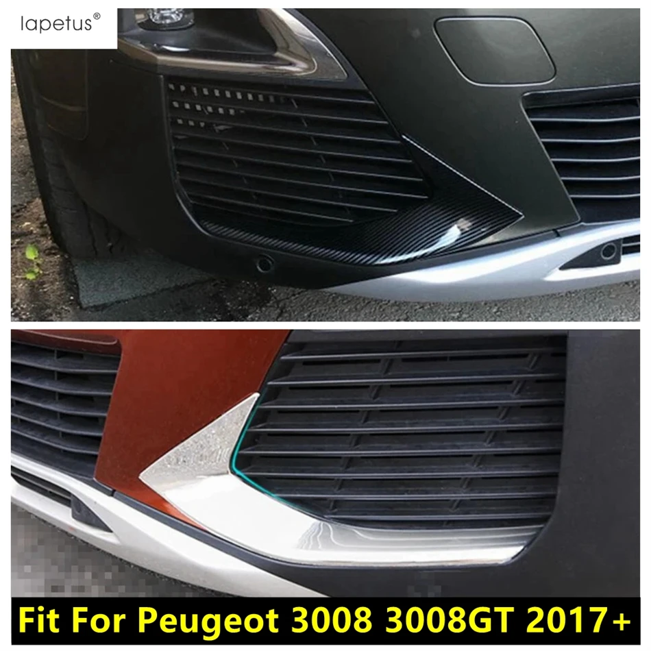 

Front Fog Lights Lamp Eyelid Eyebrow Strip Cover Trim ABS Chrome / Carbon Fiber Accessories For Peugeot 3008 3008GT 2017 - 2023