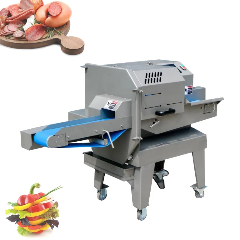 Máquina cortadora de rebanadas de carne, cortador de carne cocida Industrial, máquina cortadora de carne de pescado y salmón cocido