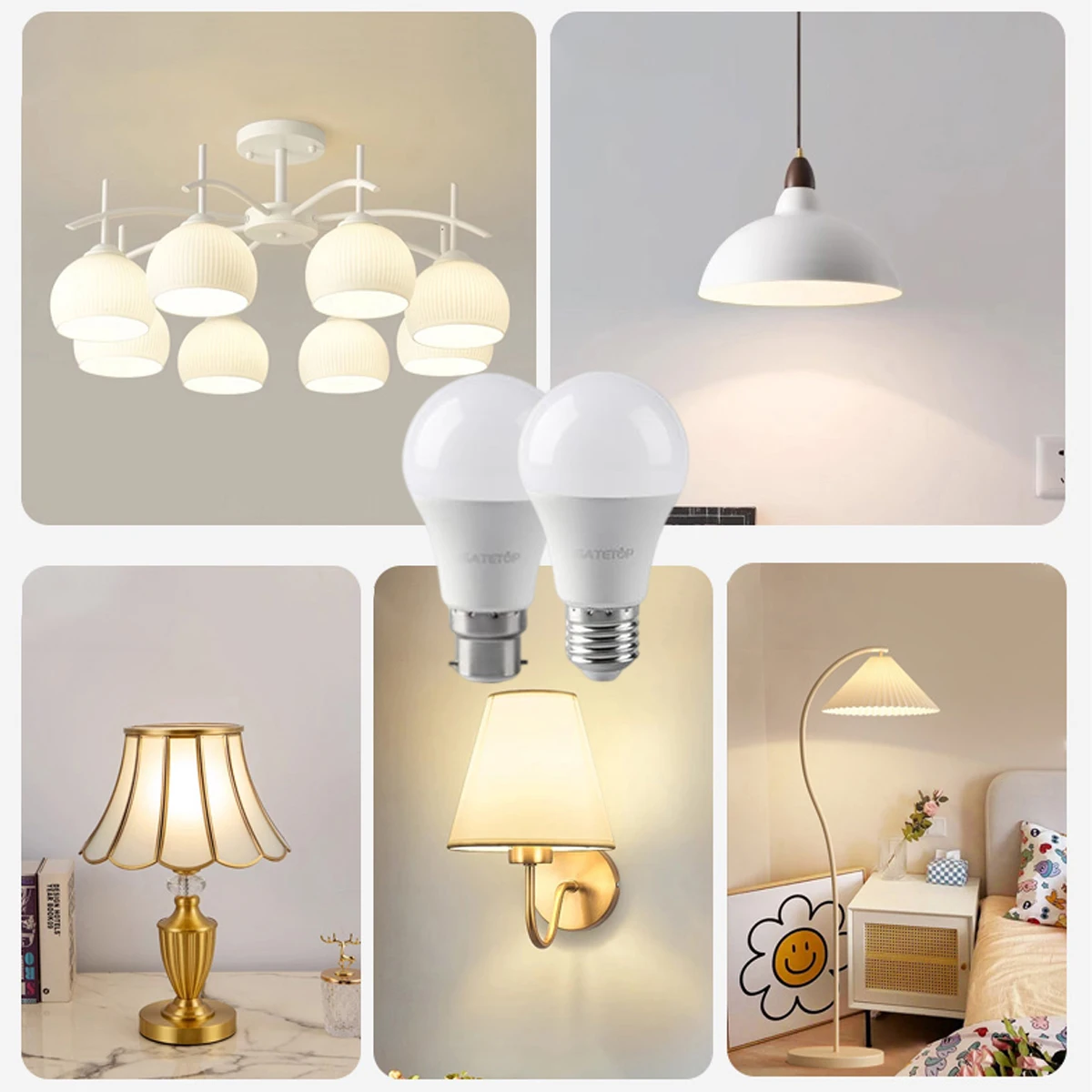 LED Color-adjusted Bulb 5PCS E27 B22 AC120V/AC220V 8W-24W CCT,Memory Function,Color Temp Reset Light for Home, office Lighting