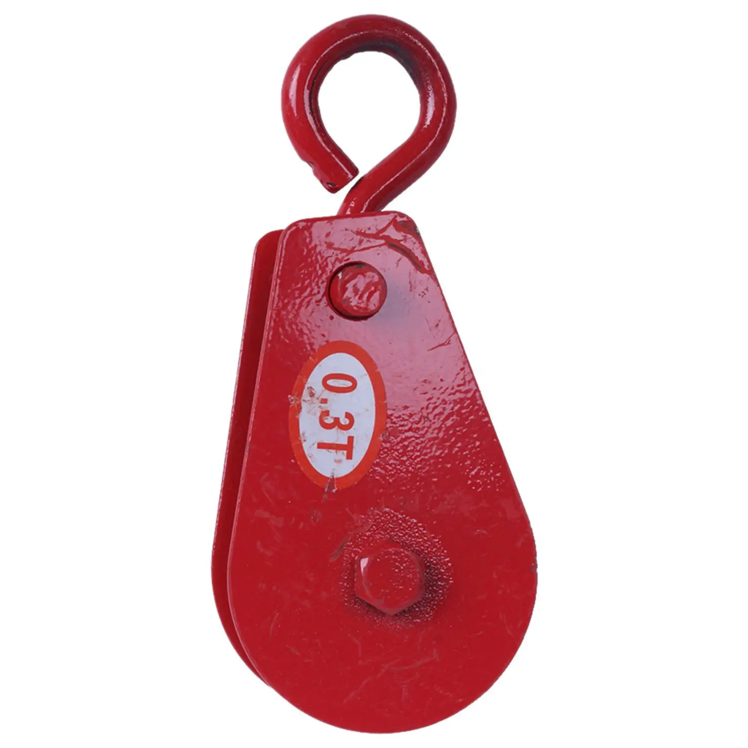 0.3T 300kg 661.4Lbs Metal Lifting Crane Pulley Block Red