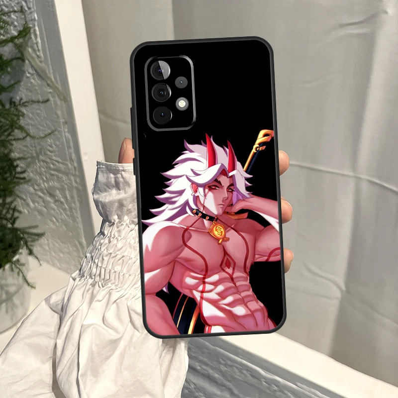 Genshin Impact Arataki Itto funda para Samsung Galaxy A35 A55 A15 A34 A54 A14 A56 A52 A53 A16 A26 A36 A32 A12 A33 A13 A17