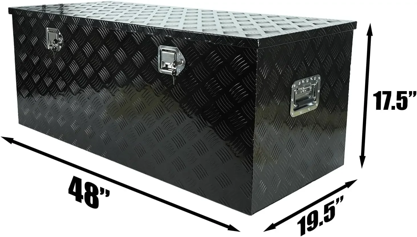 Pickup Truck Bed Tool Box，Truck Tool Box for Bed of Truck,Aluminum Stripes Toolbox for Truck RV Tra