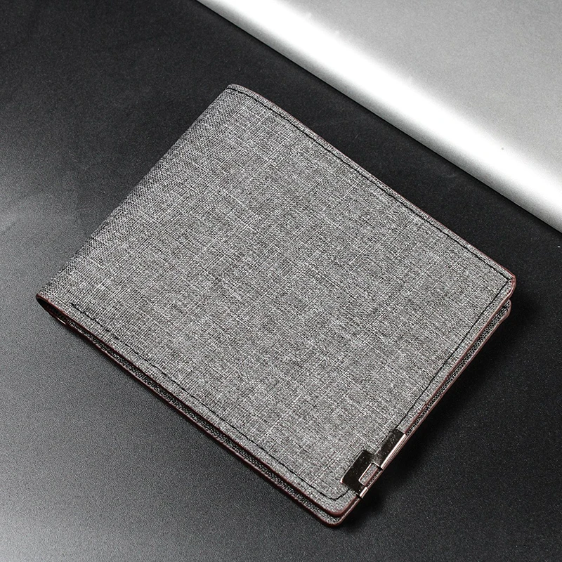 Denim Wallets Purses Men Women Inserts Business Foldable Cowhide Wallet Picture Coin Purse Slim Money Credit ID Cards Holder Bag