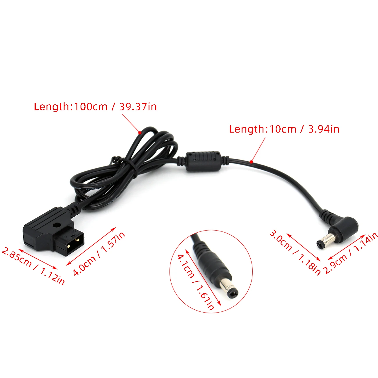 D-Tap plug to DC 5.5/2.5 power cable For DSLR Rig Power V-Mount Anton Bauer