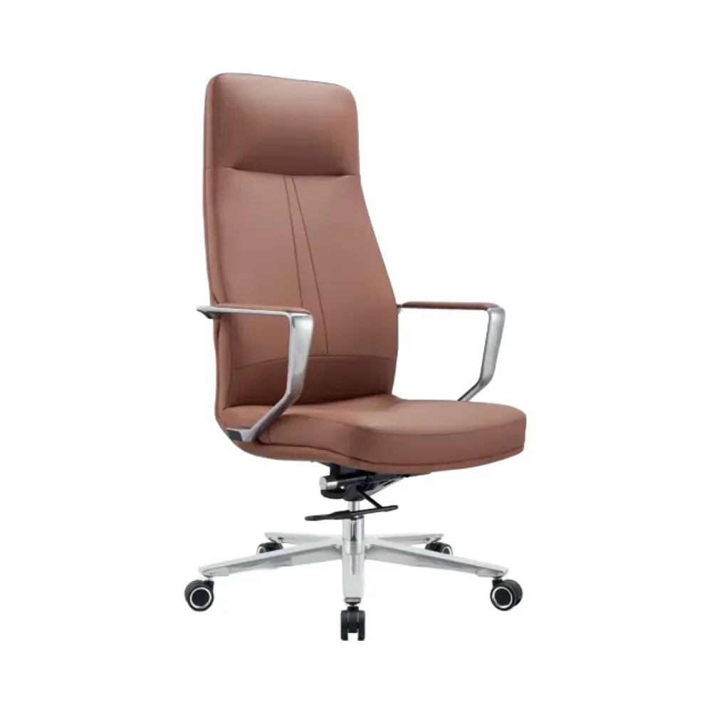 

Office minimalist leather boss chair, home study computer chair, executive class reclining and adjustable office chair