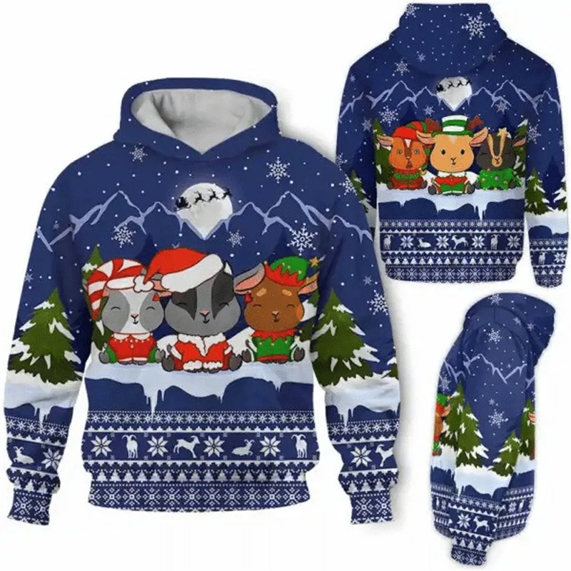 

Winter Christmas Personalized 3D Print Santa Claus Pattern Hoodie for Men Women Casual Regular Oversize Sweatshirt Tops Clothing