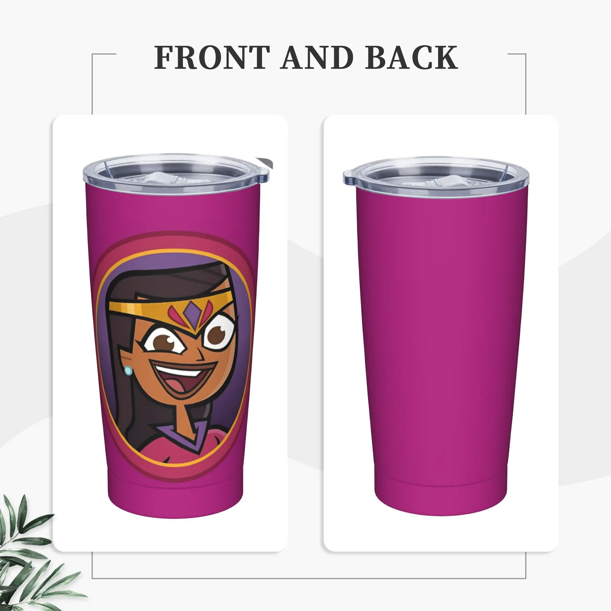 Totals Dramas Reboot Superbestie Priya Insulated Tumbler with Straws Stainless Steel Thermal Mug Wall Car Bottle Cups, 20oz