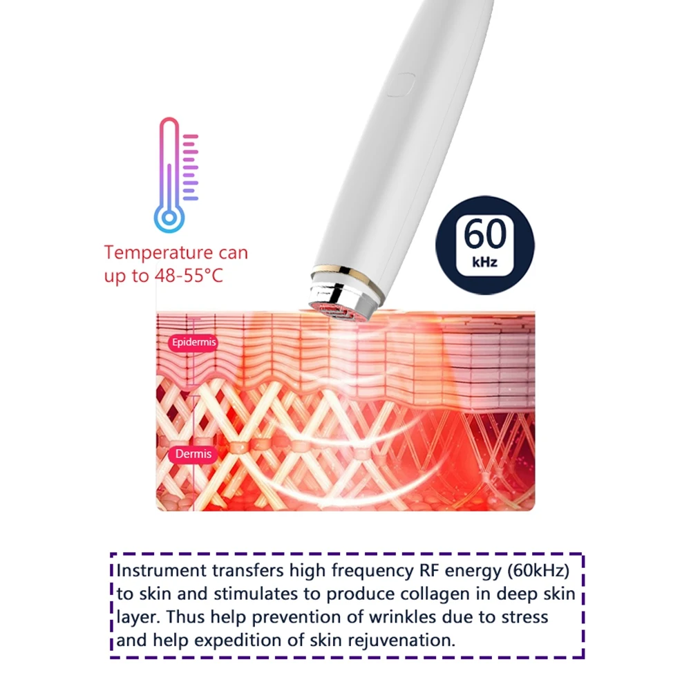 ABUU-วิทยุความถี่สําหรับนวดตาต่อต้านริ้วรอยปากกา RF Lifting Red Light Therapy แบบพกพา Facial Appliances สําหรับความงาม