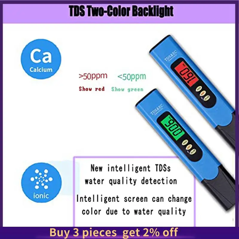 

Two-Color Digital Water Quality TDS Tester And Backlight PH Meter Suitable For Home, Swimming Pool, Hydroponics