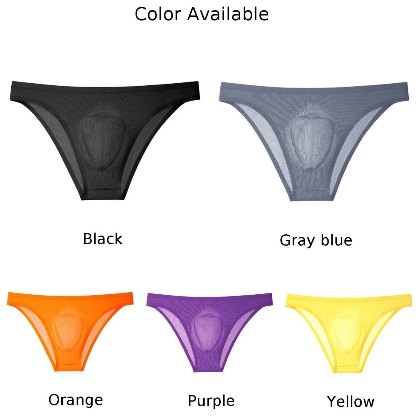 Mens Low Waist Bikini Underpants Soft Pouch G-String Thong Briefs Thin See Through Panties Seamless Sheer Underwear Erotic Linge