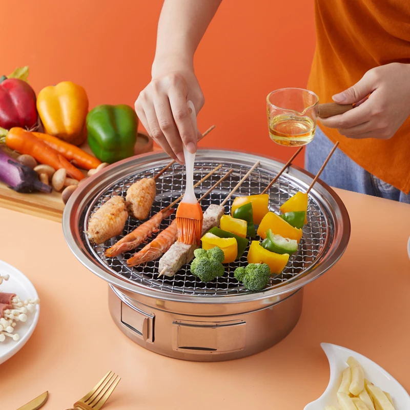 Carbon Oven Domestic Indoor Barbecue Pot Circular Commercial Outdoor Portable Charcoal Barbecue BBQ