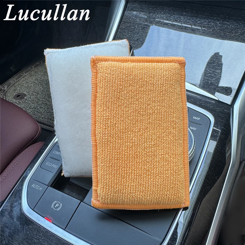 Lucullan White/Orange Scrub Ninja Interior Scrubbing Sponge  (5”x3”) Aggressive But Gentle Cleaning